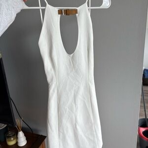 Elegant White Dress with Gold Accent